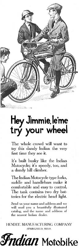 1919 Indian Motobike ad