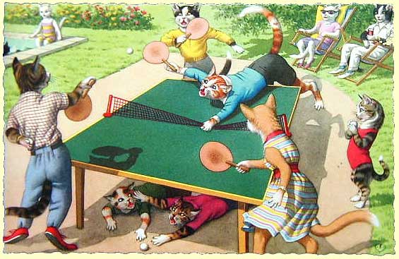 A ping-pong postcard
