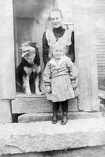 Florence and Florence Langley with dog