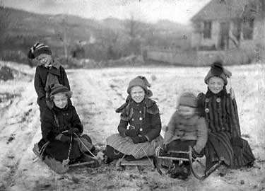sledding in Wilmot, New Hampshire about 1900