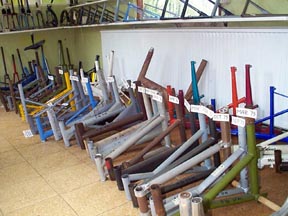 test suspension frames in Moulton museum