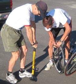 Use a good floor pump to keep your tires inflated
